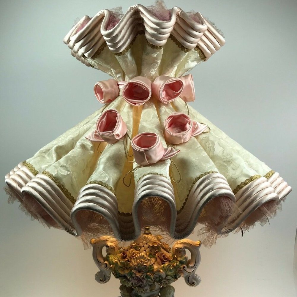 Vtg Benrose Capodimonte Table Lamp Antique Italian